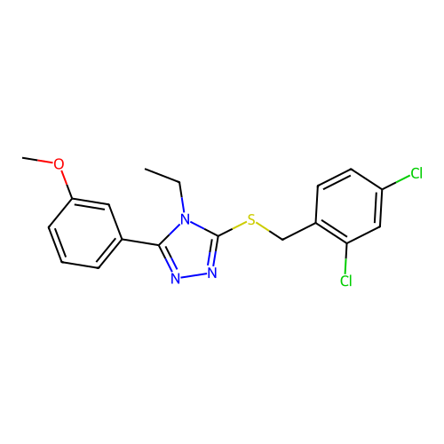 3-[(2,4-dichlorobenzyl)sulfanyl]-4-ethyl-5-(3-methoxyphenyl)-4H-1,2,4-triazole structure