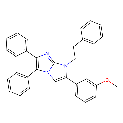 2-(3-methoxyphenyl)-5,6-diphenyl-1-(2-phenylethyl)-1H-imidazo[1,2-a]imidazole structure