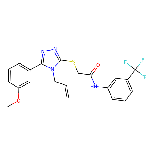 2-{[5-(3-methoxyphenyl)-4-(prop-2-en-1-yl)-4H-1,2,4-triazol-3-yl]sulfanyl}-N-[3-(trifluoromethyl)phenyl]acetamide structure