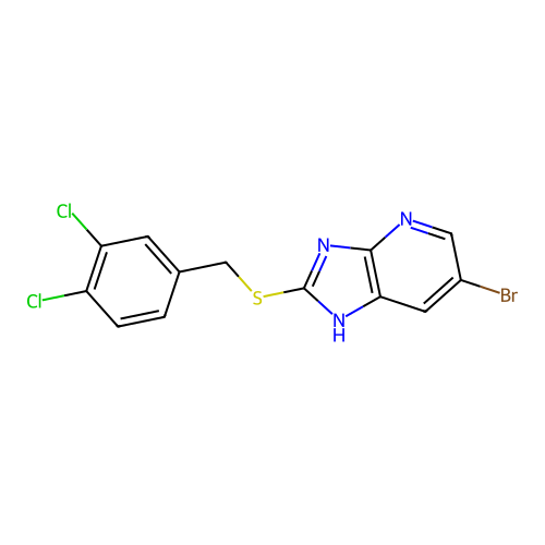 6-bromo-2-[(3,4-dichlorobenzyl)sulfanyl]-1H-imidazo[4,5-b]pyridine structure