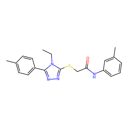 2-((4-ethyl-5-(p-tolyl)-4H-1,2,4-triazol-3-yl)thio)-N-(m-tolyl)acetamide structure