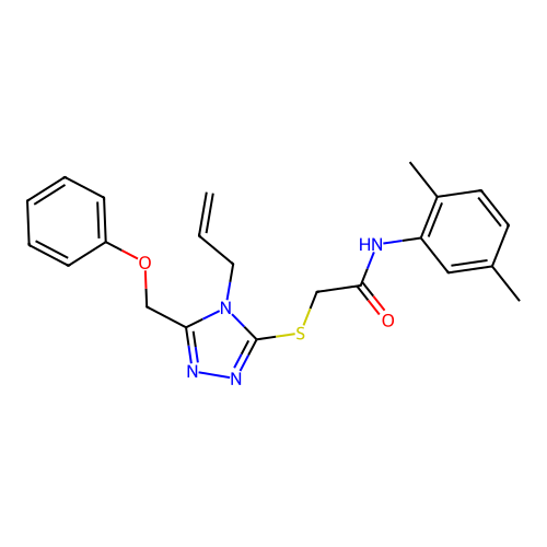N-(2,5-dimethylphenyl)-2-{[5-(phenoxymethyl)-4-(prop-2-en-1-yl)-4H-1,2,4-triazol-3-yl]sulfanyl}acetamide structure