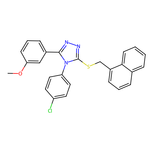 4-(4-chlorophenyl)-3-(3-methoxyphenyl)-5-(naphthalen-1-ylmethylsulfanyl)-1,2,4-triazole structure