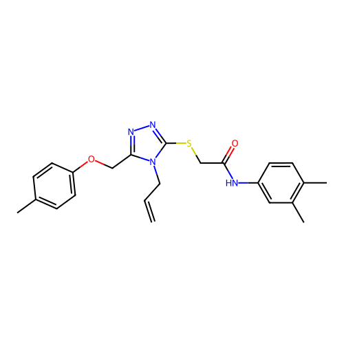 2-((4-allyl-5-((p-tolyloxy)methyl)-4H-1,2,4-triazol-3-yl)thio)-N-(3,4-dimethylphenyl)acetamide structure