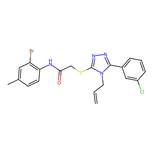 N-(2-bromo-4-methylphenyl)-2-{[5-(3-chlorophenyl)-4-(prop-2-en-1-yl)-4H-1,2,4-triazol-3-yl]sulfanyl}acetamide structure