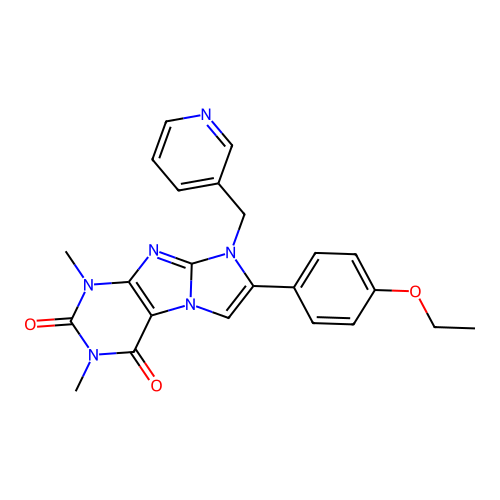 7-(4-ethoxyphenyl)-2,4-dimethyl-6-(pyridin-3-ylmethyl)purino[7,8-a]imidazole-1,3-dione structure