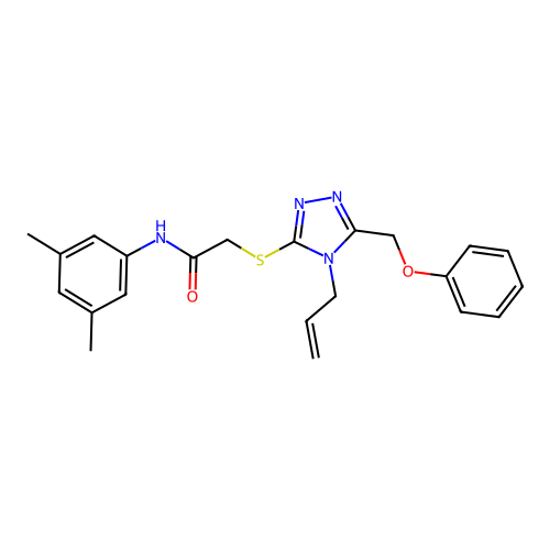 N-(3,5-dimethylphenyl)-2-{[5-(phenoxymethyl)-4-(prop-2-en-1-yl)-4H-1,2,4-triazol-3-yl]sulfanyl}acetamide structure
