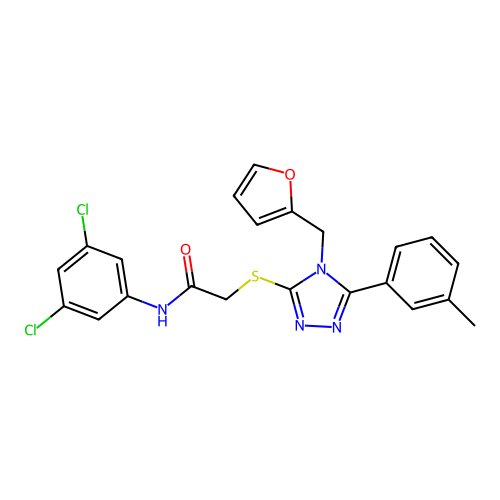 N-(3,5-dichlorophenyl)-2-{[4-(furan-2-ylmethyl)-5-(3-methylphenyl)-4H-1,2,4-triazol-3-yl]sulfanyl}acetamide structure