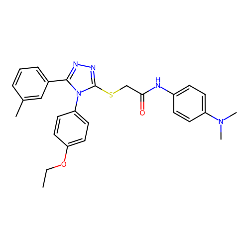 N-[4-(dimethylamino)phenyl]-2-{[4-(4-ethoxyphenyl)-5-(3-methylphenyl)-4H-1,2,4-triazol-3-yl]sulfanyl}acetamide structure