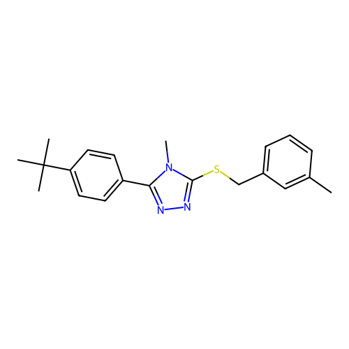 3-(4-tert-butylphenyl)-4-methyl-5-[(3-methylbenzyl)sulfanyl]-4H-1,2,4-triazole structure