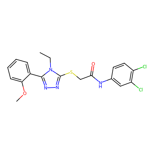N-(3,4-dichlorophenyl)-2-[[4-ethyl-5-(2-methoxyphenyl)-1,2,4-triazol-3-yl]sulfanyl]acetamide structure