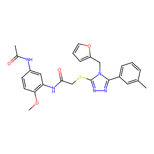 N-(5-acetamido-2-methoxyphenyl)-2-((4-(furan-2-ylmethyl)-5-(m-tolyl)-4H-1,2,4-triazol-3-yl)thio)acetamide structure