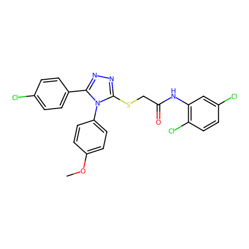 2-{[5-(4-chlorophenyl)-4-(4-methoxyphenyl)-4H-1,2,4-triazol-3-yl]sulfanyl}-N-(2,5-dichlorophenyl)acetamide structure