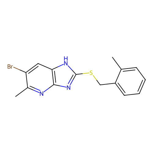 6-bromo-5-methyl-2-[(2-methylbenzyl)sulfanyl]-1H-imidazo[4,5-b]pyridine structure