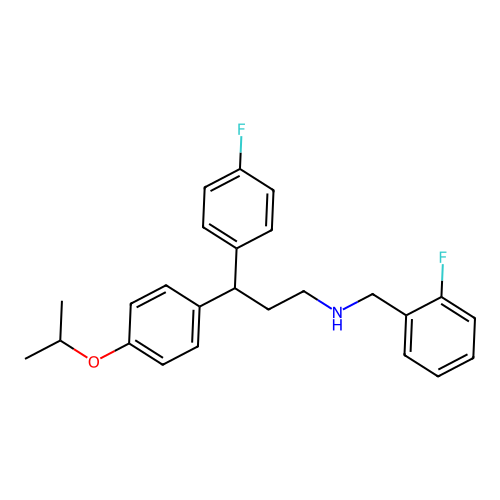 N-(2-fluorobenzyl)-3-(4-fluorophenyl)-3-(4-isopropoxyphenyl)propan-1-amine structure