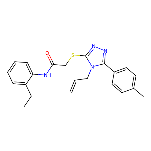 N-(2-ethylphenyl)-2-{[5-(4-methylphenyl)-4-(prop-2-en-1-yl)-4H-1,2,4-triazol-3-yl]sulfanyl}acetamide structure