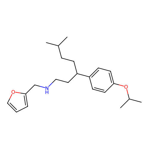 N-(furan-2-ylmethyl)-3-(4-isopropoxyphenyl)-6-methylheptan-1-amine structure