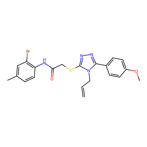 N-(2-bromo-4-methylphenyl)-2-{[5-(4-methoxyphenyl)-4-(prop-2-en-1-yl)-4H-1,2,4-triazol-3-yl]sulfanyl}acetamide structure