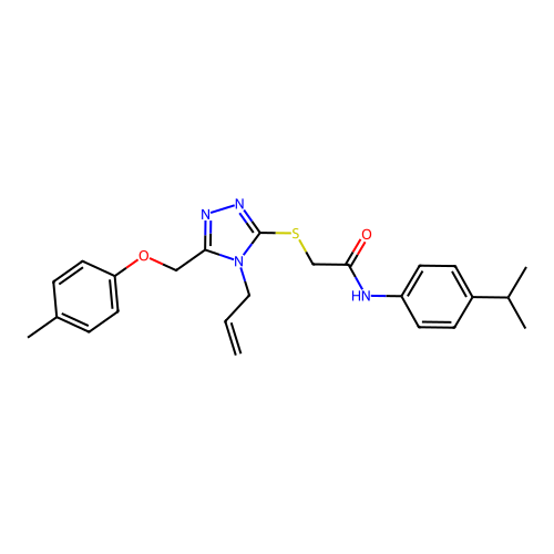 2-((4-allyl-5-((p-tolyloxy)methyl)-4H-1,2,4-triazol-3-yl)thio)-N-(4-isopropylphenyl)acetamide structure