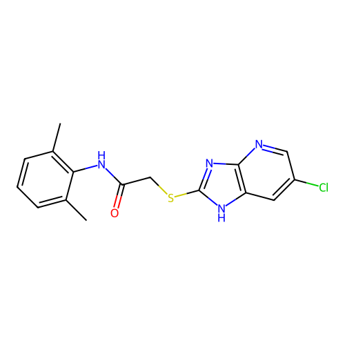 2-[(6-chloro-1H-imidazo[4,5-b]pyridin-2-yl)sulfanyl]-N-(2,6-dimethylphenyl)acetamide structure