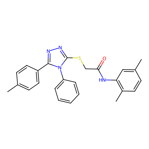 N-(2,5-dimethylphenyl)-2-[[5-(4-methylphenyl)-4-phenyl-1,2,4-triazol-3-yl]sulfanyl]acetamide structure