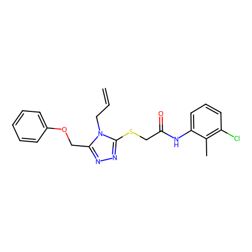 N-(3-chloro-2-methylphenyl)-2-{[5-(phenoxymethyl)-4-(prop-2-en-1-yl)-4H-1,2,4-triazol-3-yl]sulfanyl}acetamide structure