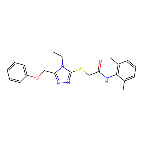 N-(2,6-dimethylphenyl)-2-{[4-ethyl-5-(phenoxymethyl)-4H-1,2,4-triazol-3-yl]sulfanyl}acetamide structure