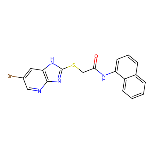 2-[(6-bromo-3H-imidazo[4,5-b]pyridin-2-yl)sulfanyl]-N-(naphthalen-1-yl)acetamide structure