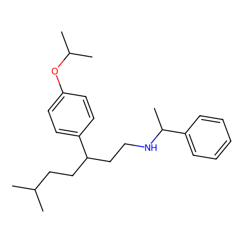 3-(4-isopropoxyphenyl)-6-methyl-N-(1-phenylethyl)heptan-1-amine structure