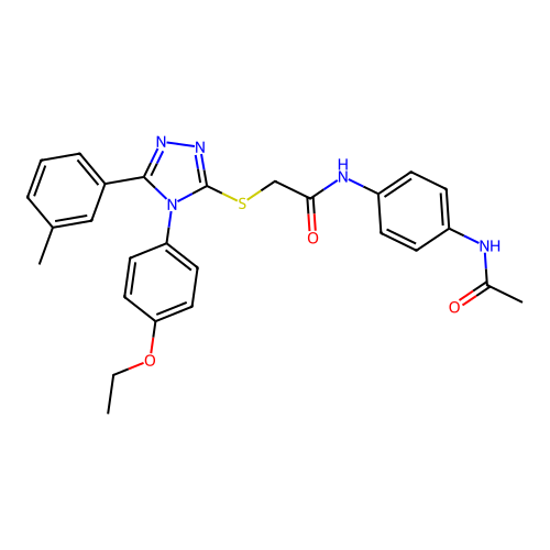 N-(4-acetamidophenyl)-2-((4-(4-ethoxyphenyl)-5-(m-tolyl)-4H-1,2,4-triazol-3-yl)thio)acetamide structure