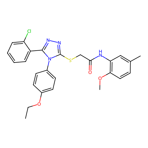2-{[5-(2-chlorophenyl)-4-(4-ethoxyphenyl)-4H-1,2,4-triazol-3-yl]sulfanyl}-N-(2-methoxy-5-methylphenyl)acetamide structure