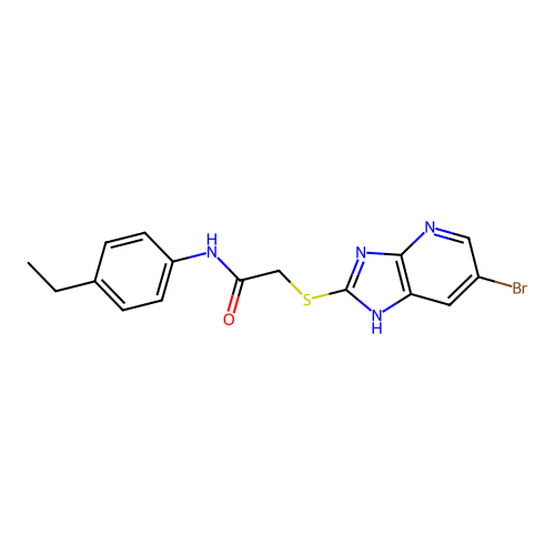2-[(6-bromo-1H-imidazo[4,5-b]pyridin-2-yl)sulfanyl]-N-(4-ethylphenyl)acetamide structure