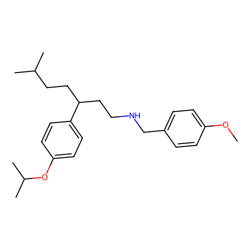 3-(4-isopropoxyphenyl)-N-(4-methoxybenzyl)-6-methylheptan-1-amine structure