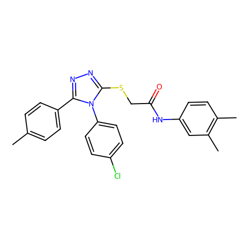 2-{[4-(4-chlorophenyl)-5-(4-methylphenyl)-4H-1,2,4-triazol-3-yl]sulfanyl}-N-(3,4-dimethylphenyl)acetamide structure