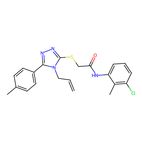 N-(3-chloro-2-methylphenyl)-2-{[5-(4-methylphenyl)-4-(prop-2-en-1-yl)-4H-1,2,4-triazol-3-yl]sulfanyl}acetamide structure