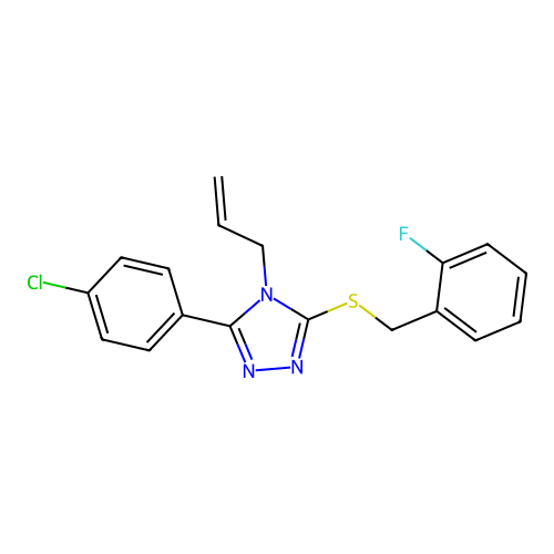 5-(4-Chlorophenyl)-3-[(2-fluorophenyl)methylthio]-4-prop-2-enyl-1,2,4-triazole structure