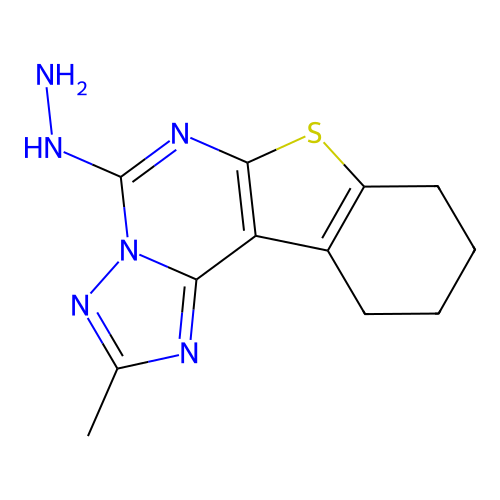 5-hydrazinyl-2-methyl-8,9,10,11-tetrahydro[1]benzothieno[3,2-e][1,2,4]triazolo[1,5-c]pyrimidine structure