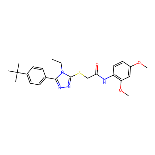 2-{[5-(4-tert-butylphenyl)-4-ethyl-4H-1,2,4-triazol-3-yl]sulfanyl}-N-(2,4-dimethoxyphenyl)acetamide structure