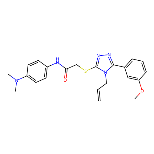 2-((4-allyl-5-(3-methoxyphenyl)-4H-1,2,4-triazol-3-yl)thio)-N-(4-(dimethylamino)phenyl)acetamide structure