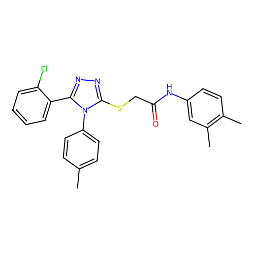 2-{[5-(2-chlorophenyl)-4-(4-methylphenyl)-4H-1,2,4-triazol-3-yl]sulfanyl}-N-(3,4-dimethylphenyl)acetamide structure