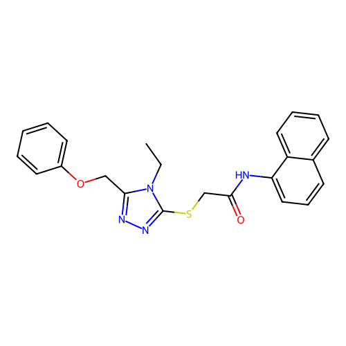 2-{[4-ethyl-5-(phenoxymethyl)-4H-1,2,4-triazol-3-yl]sulfanyl}-N-(naphthalen-1-yl)acetamide structure