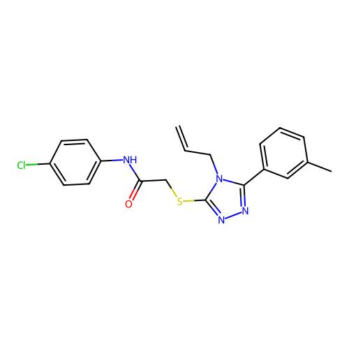 N-(4-chlorophenyl)-2-{[5-(3-methylphenyl)-4-(prop-2-en-1-yl)-4H-1,2,4-triazol-3-yl]sulfanyl}acetamide structure