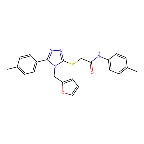 2-{[4-(furan-2-ylmethyl)-5-(4-methylphenyl)-4H-1,2,4-triazol-3-yl]sulfanyl}-N-(4-methylphenyl)acetamide structure