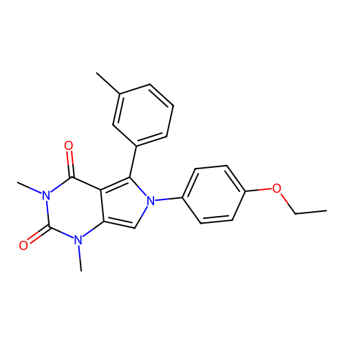 6-(4-ethoxyphenyl)-1,3-dimethyl-5-(3-methylphenyl)pyrrolo[3,4-d]pyrimidine-2,4-dione structure