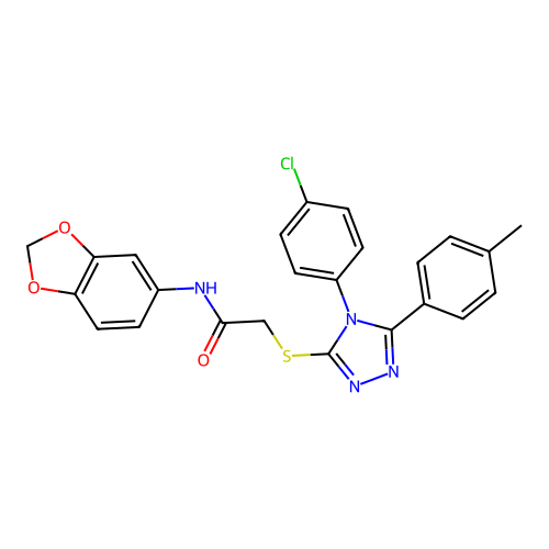 N-(1,3-benzodioxol-5-yl)-2-[[4-(4-chlorophenyl)-5-(4-methylphenyl)-1,2,4-triazol-3-yl]sulfanyl]acetamide structure