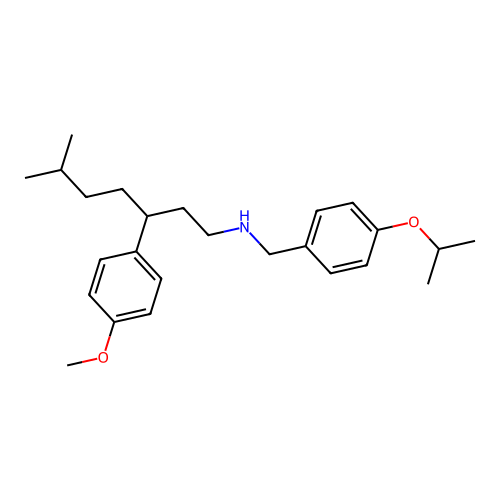 N-(4-isopropoxybenzyl)-3-(4-methoxyphenyl)-6-methylheptan-1-amine structure
