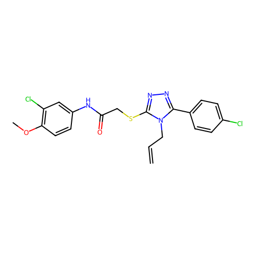 N-(3-chloro-4-methoxyphenyl)-2-{[5-(4-chlorophenyl)-4-(prop-2-en-1-yl)-4H-1,2,4-triazol-3-yl]sulfanyl}acetamide structure