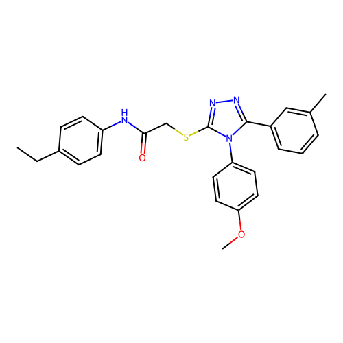 N-(4-ethylphenyl)-2-[[4-(4-methoxyphenyl)-5-(3-methylphenyl)-1,2,4-triazol-3-yl]sulfanyl]acetamide structure
