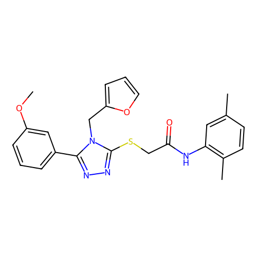 N-(2,5-dimethylphenyl)-2-{[4-(furan-2-ylmethyl)-5-(3-methoxyphenyl)-4H-1,2,4-triazol-3-yl]sulfanyl}acetamide structure