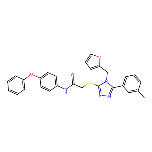 2-((4-(furan-2-ylmethyl)-5-(m-tolyl)-4H-1,2,4-triazol-3-yl)thio)-N-(4-phenoxyphenyl)acetamide structure